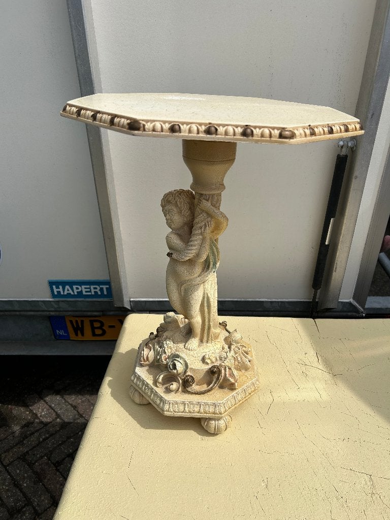 rococo bijzettafel met putti gebruikt, Overige materialen, Minder dan 55 cm, Gebruikt, Rococo