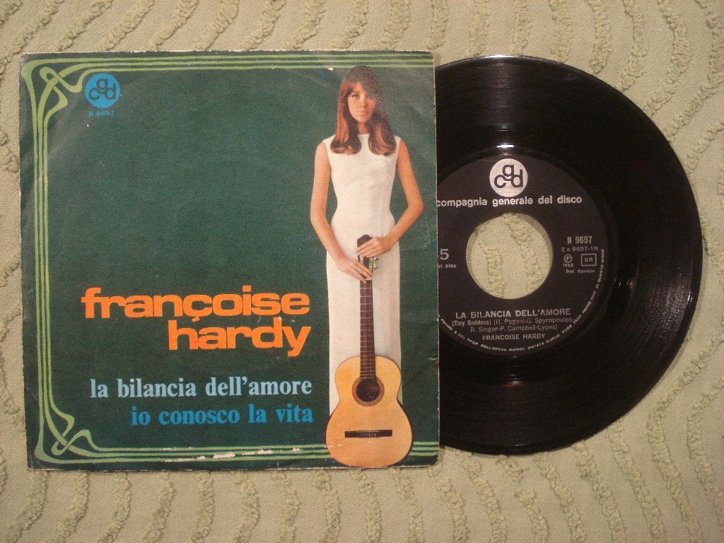 Françoise Hardy 7” Single: ‘La bilancia dell’amore’ (Italië), Cd's en Dvd's, Ophalen of Verzenden, Gebruikt, 7 inch, Pop