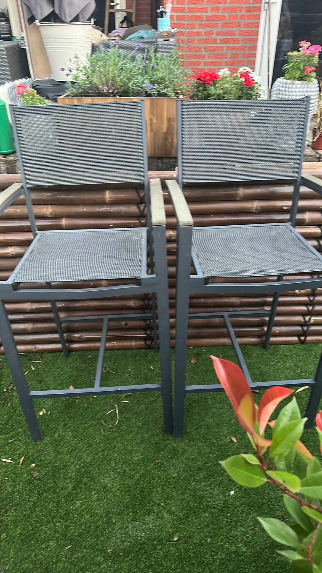 Tuinstoelen bistro stoelen hoge stoene bar stoelen, Ophalen, Gebruikt