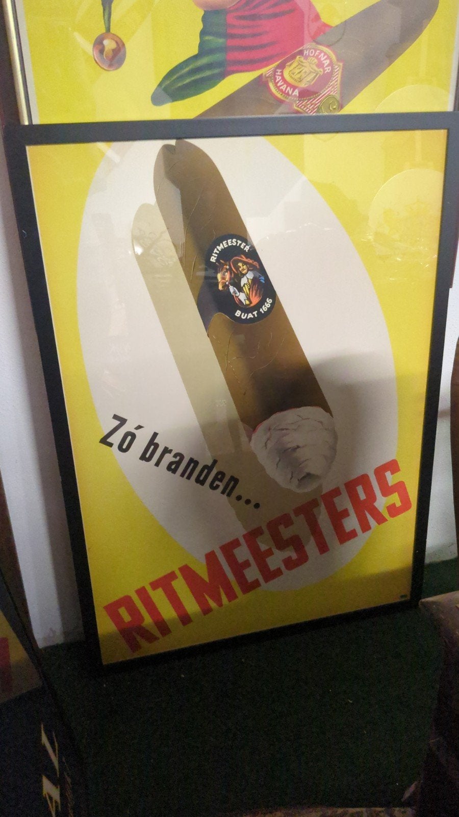ritmeester affiche in lijst, Ophalen of Verzenden, Gebruikt, Reclamebord