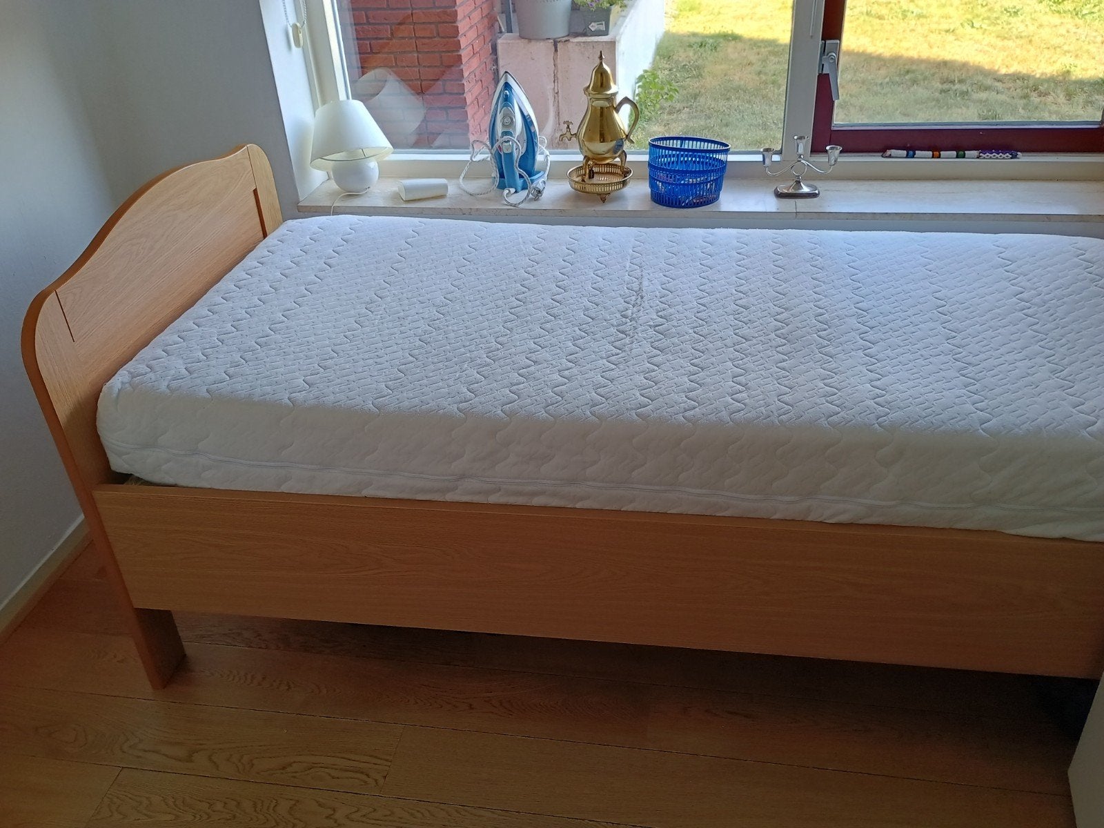 Seniorenbed eikenhout 1 persoons, Ophalen, Gebruikt, 90 cm, Eenpersoons