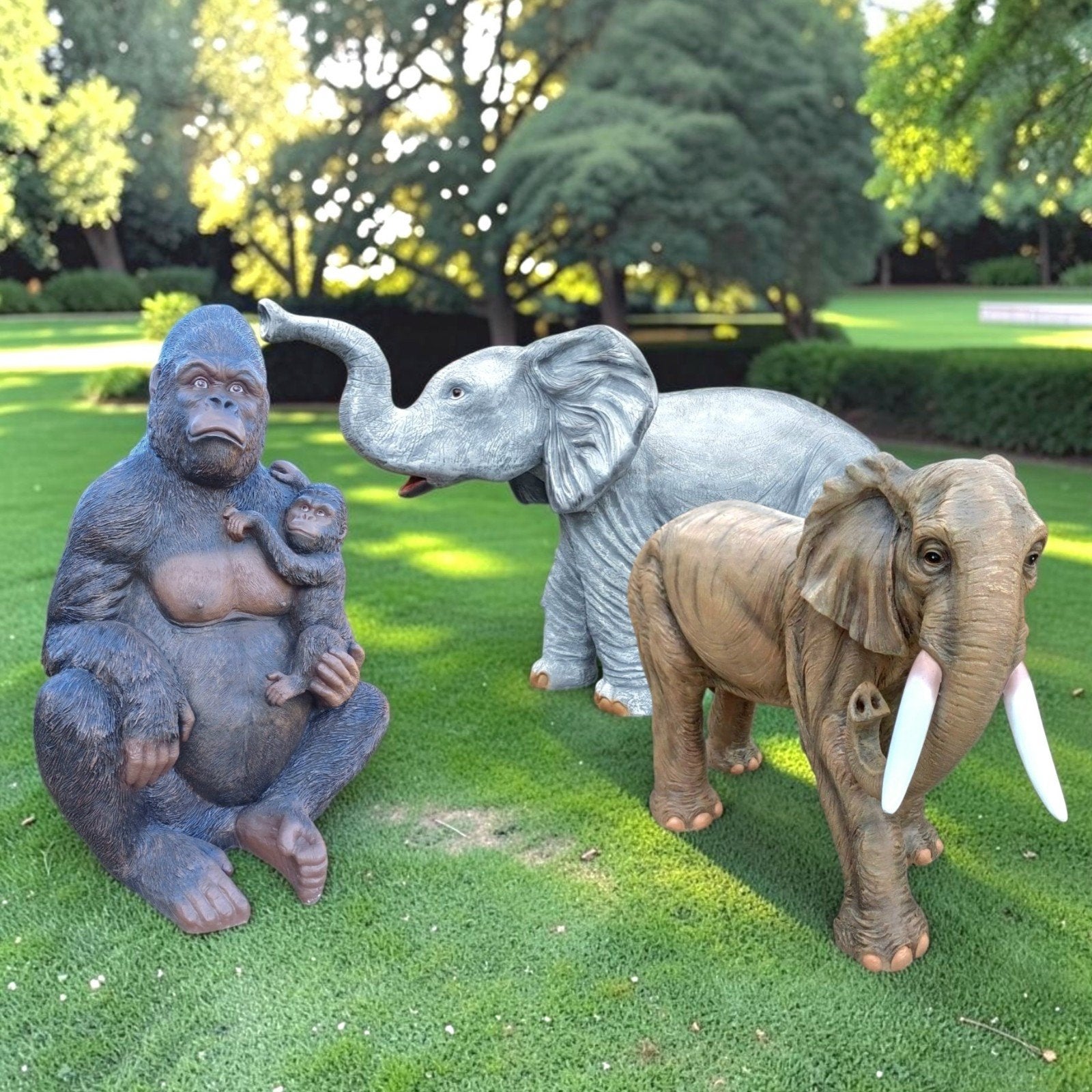 Wilde Dieren beelden olifant gorilla krokodil leeuwen beeld, Tuin en Terras, Tuinbeelden, Ophalen, Nieuw, Kunststof, Dierenbeeld