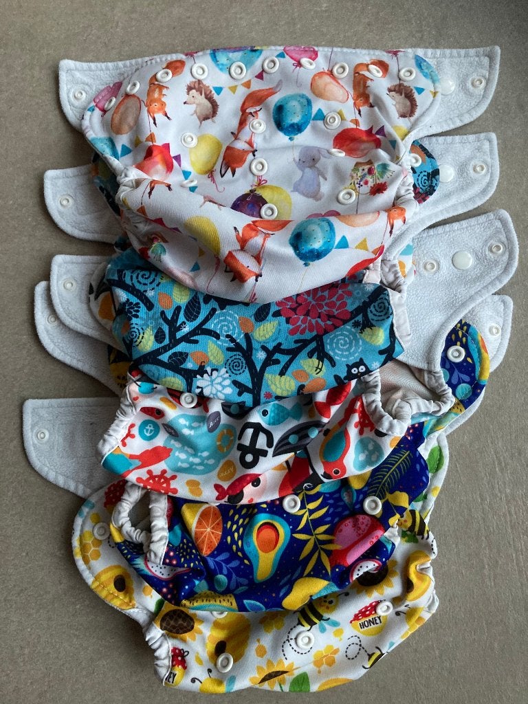 Milovia wasbare luiers onesize/maat M (4-16 kg), Ophalen of Verzenden, Gebruikt, Overige typen