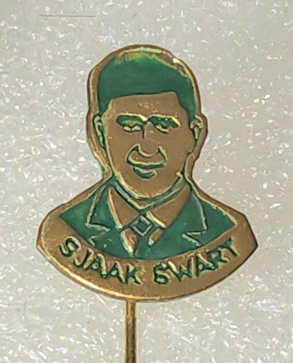 Vintage Speldje Sjaak Swart Voetbal Legende, Verzamelen, Ophalen of Verzenden, Gebruikt, Sport, Speldje of Pin