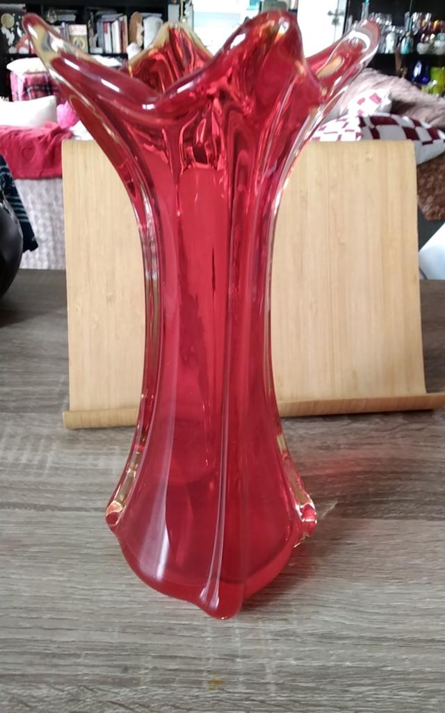 Glazen rood  Murano Vaas  van midden vorige eeuw, Antiek en Kunst, Ophalen of Verzenden