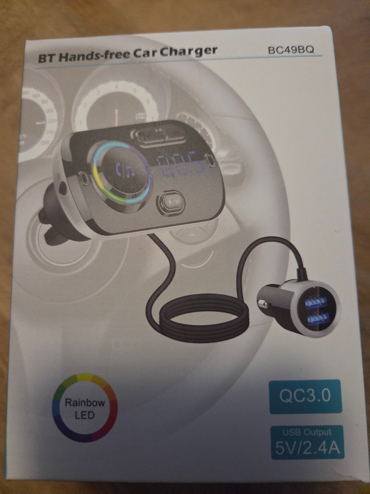 BT Handsfree Carkit met Oplader en Rainbow LED, Ophalen of Verzenden, Nieuw