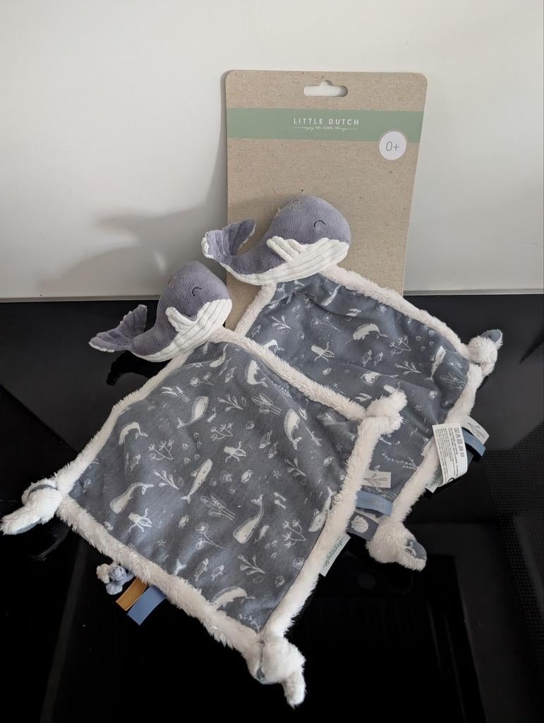 Little Dutch knuffeldoek walvis blauw, Ophalen of Verzenden, Nieuw