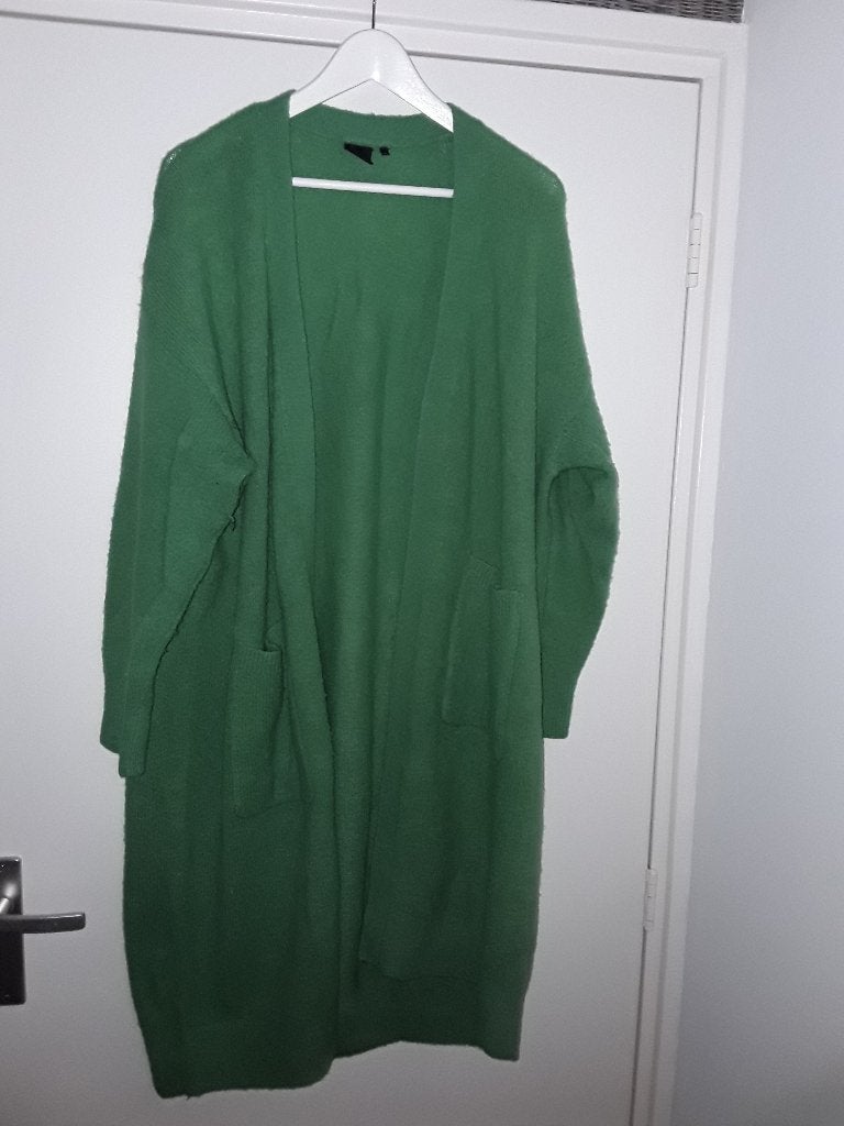 Josephine & Co Fel Groen Lang Vest Met Zakken Maat L, Josephine & Co, Maat 42/44 (L), Ophalen of Verzenden, Zo goed als nieuw