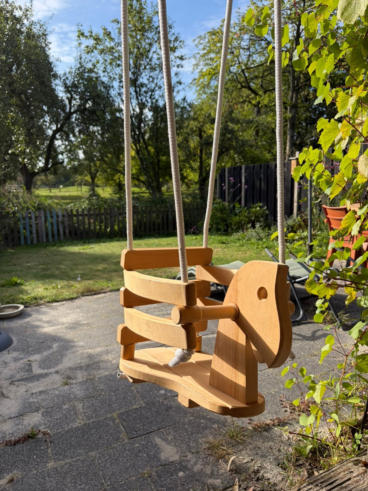 Houten paardenschommel., Kinderen en Baby's, Ophalen, Zo goed als nieuw, Schommel