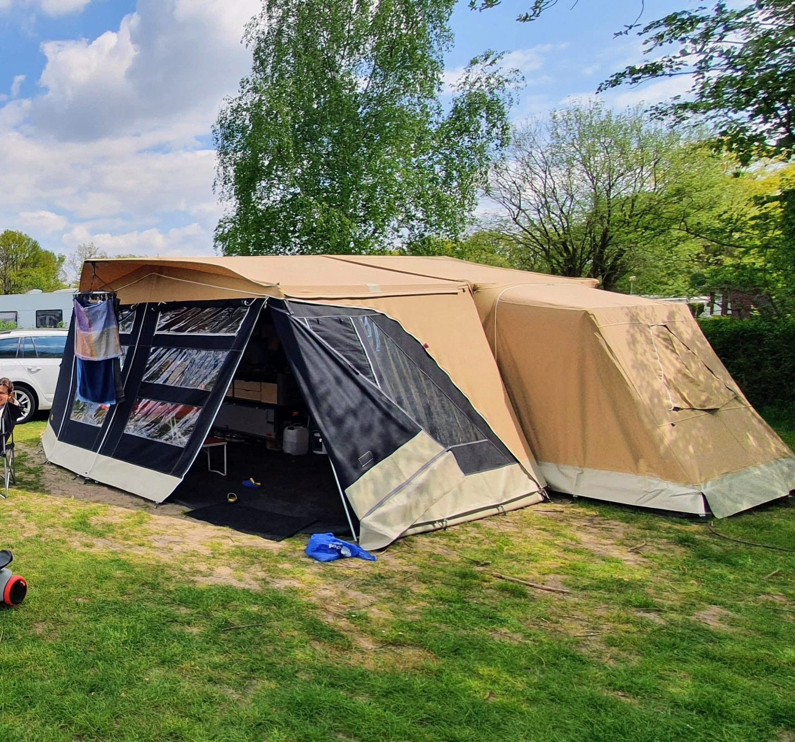Combi camp country gastencabine inclusief binnen tent YKK, Caravans en Kamperen, Tenten, Ophalen of Verzenden, Tot en met 2