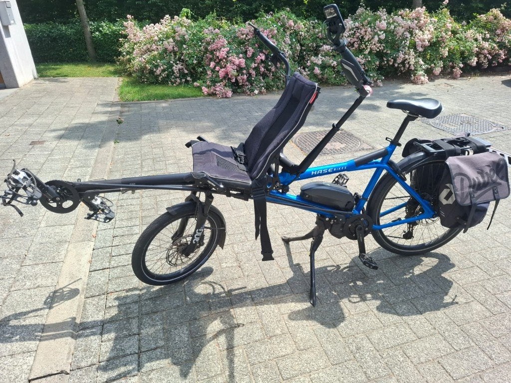 Hase Pino Elektrische tandem, Fietsen en Brommers, Fietsen | Tandems, Opvouwbaar, 10 tot 15 versnellingen, Minder dan 49 cm, Zo goed als nieuw