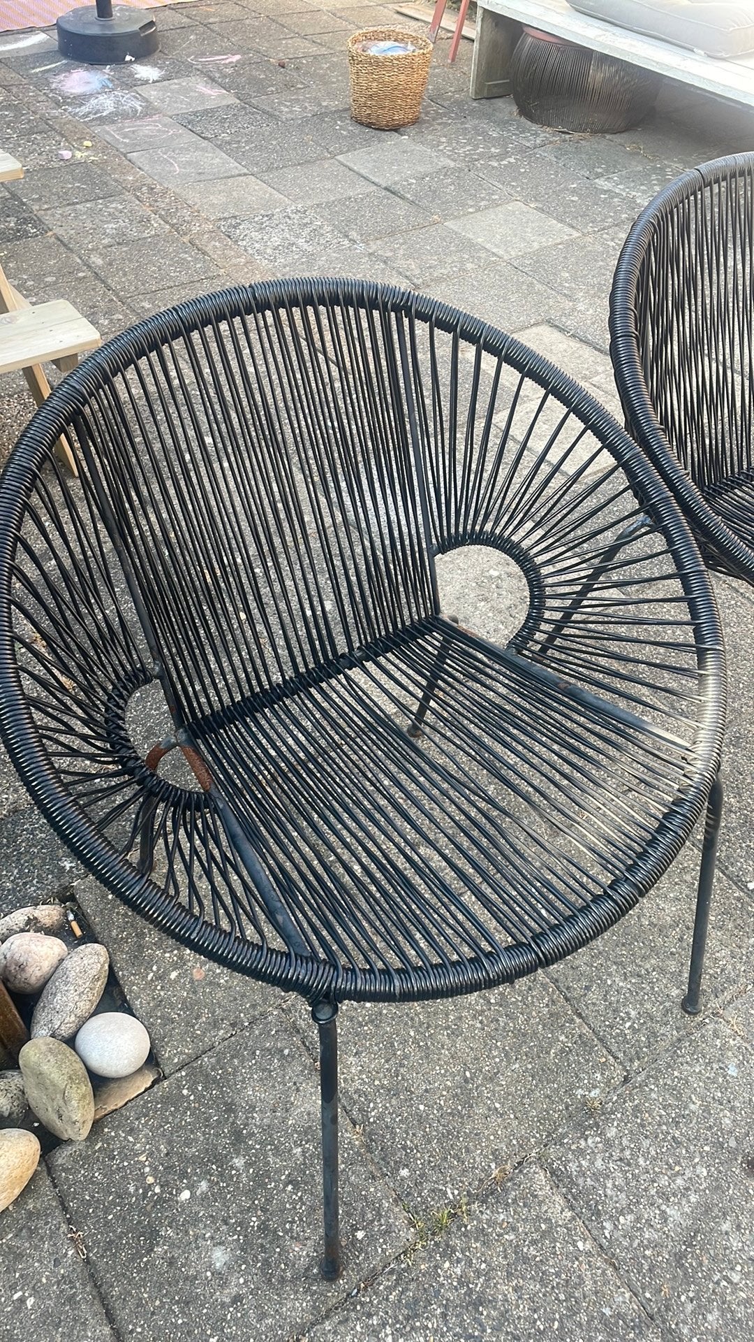 2 draadstoelen, Ophalen, Gebruikt, Kunststof