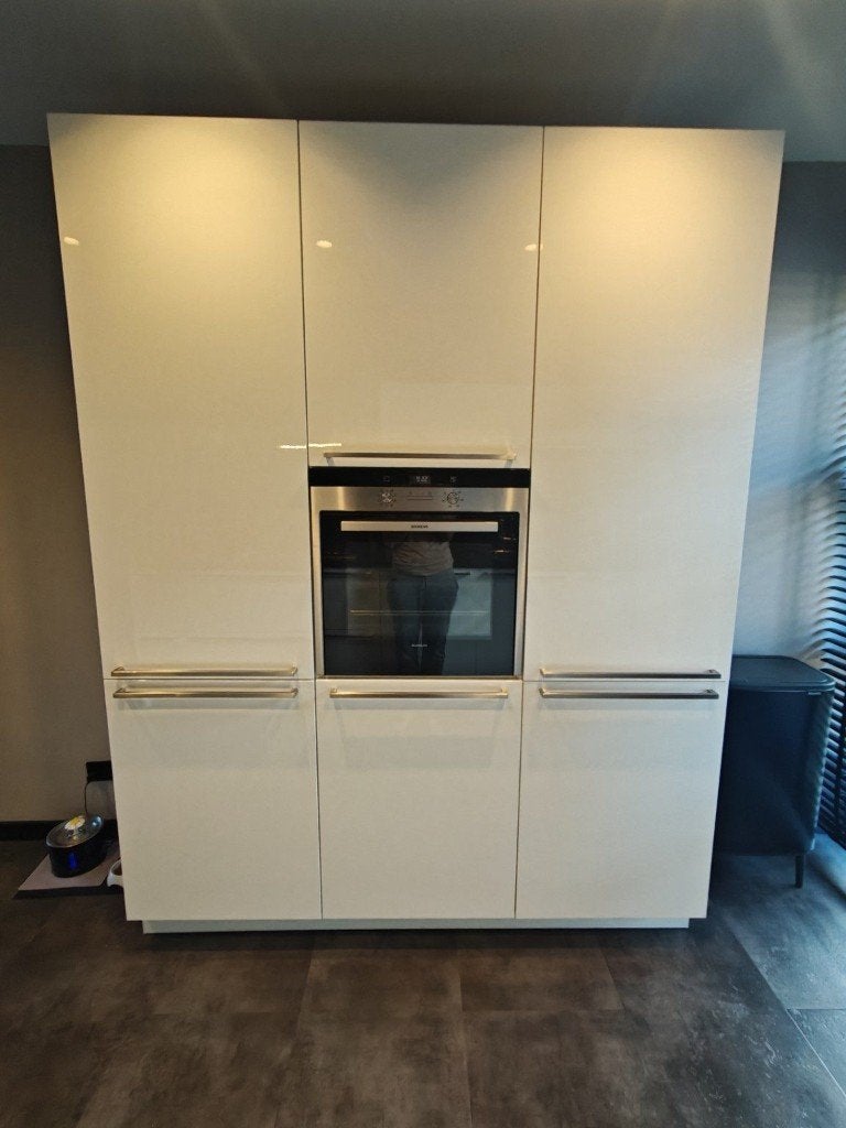 WITTE HOOGGLANS DUBBELWANDIGE KEUKEN 2450 GEDEMONTEERD, Wit, Dubbelwandige keuken, Ophalen of Verzenden, Kunststof