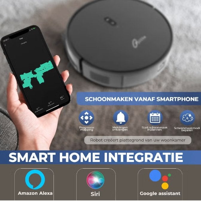 Qjilla Robotstofzuiger met Dweilfunctie en App-bediening, Witgoed en Apparatuur, Overige merken, Ophalen of Verzenden, Zo goed als nieuw