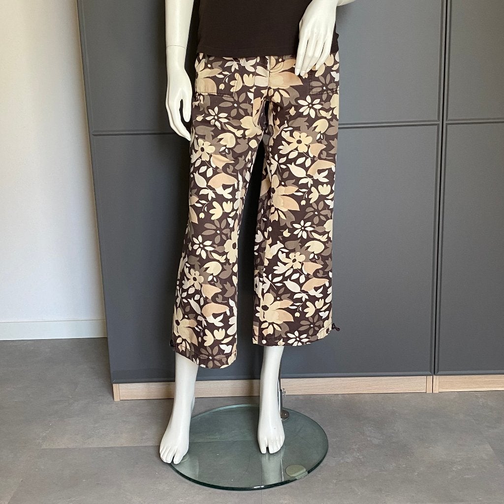 Broek bloemen / Esprit 40, Kleding | Dames, Broeken en Pantalons, Maat 38/40 (M), Bruin, Ophalen of Verzenden, Zo goed als nieuw
