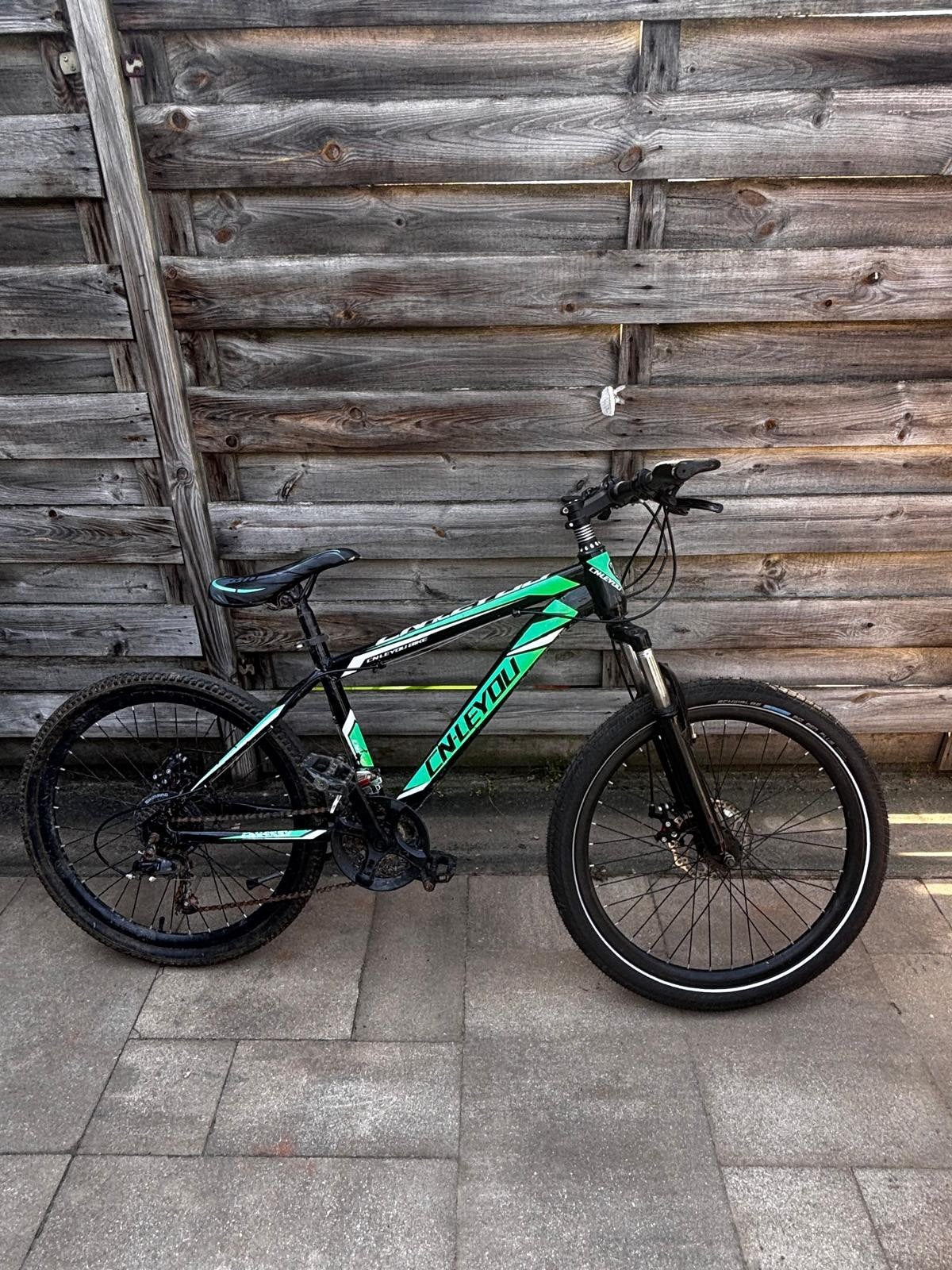 Gebruikte kinderfiets - Groen/Zwart, 20 inch of meer, Gebruikt, Ophalen of Verzenden, ENLEYOU