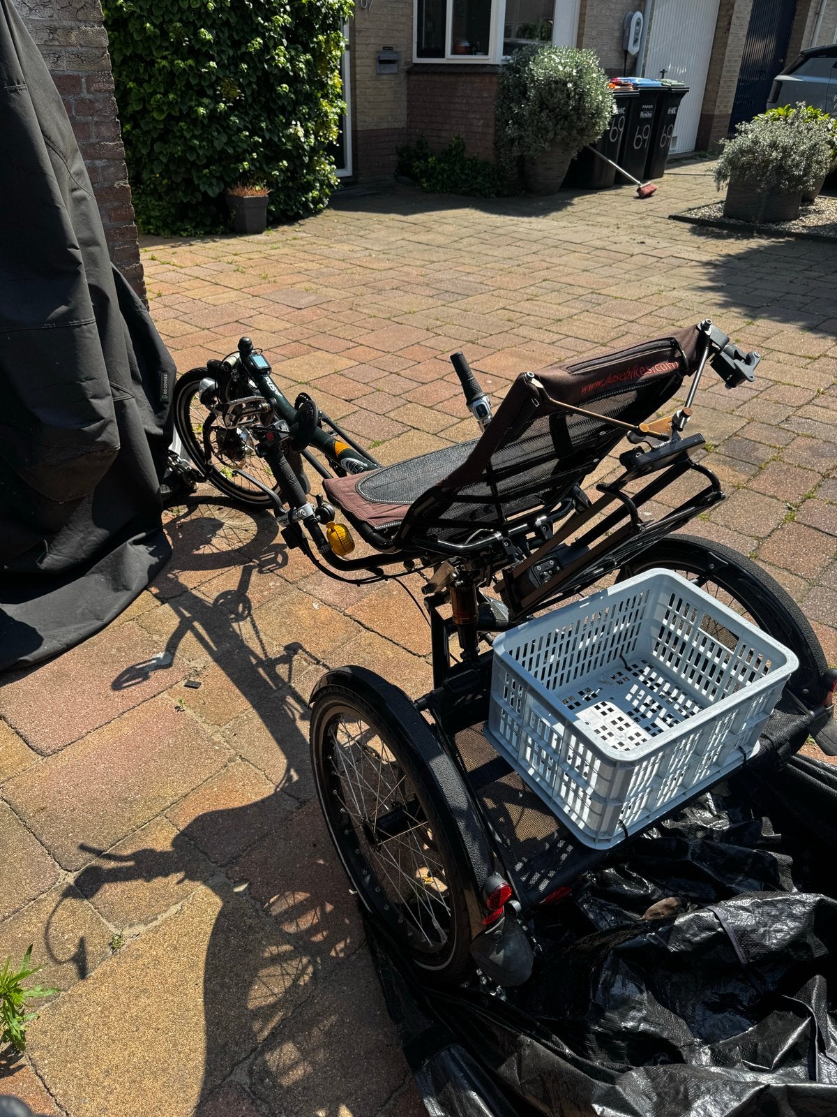 Elektrische ligfiets met 3 wielen en bagagerek, Info@hase.nl, Onderstuur, Zo goed als nieuw, Haarlem