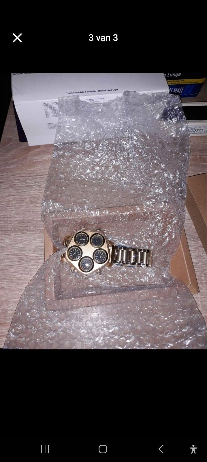 Goudkleurig VFSKN horloge met meerdere tijdzones, Ophalen, Nieuw
