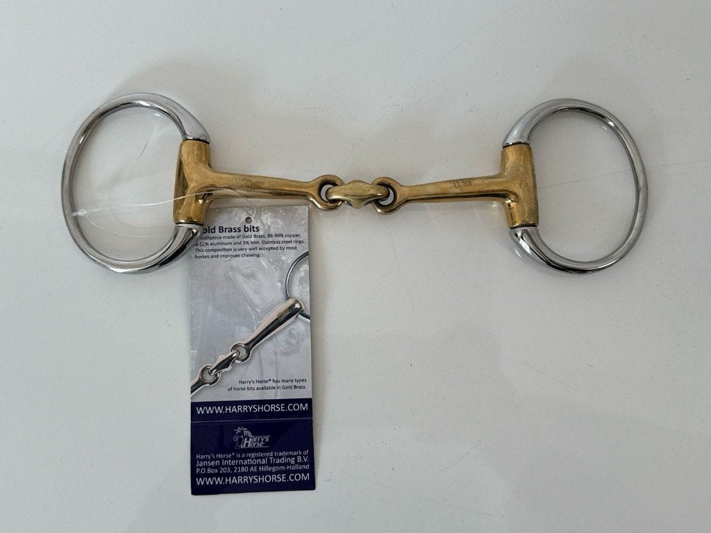 Harry’s horse bustrens dubbelgebroken anatomisch gold brass, Ophalen of Verzenden, Nieuw