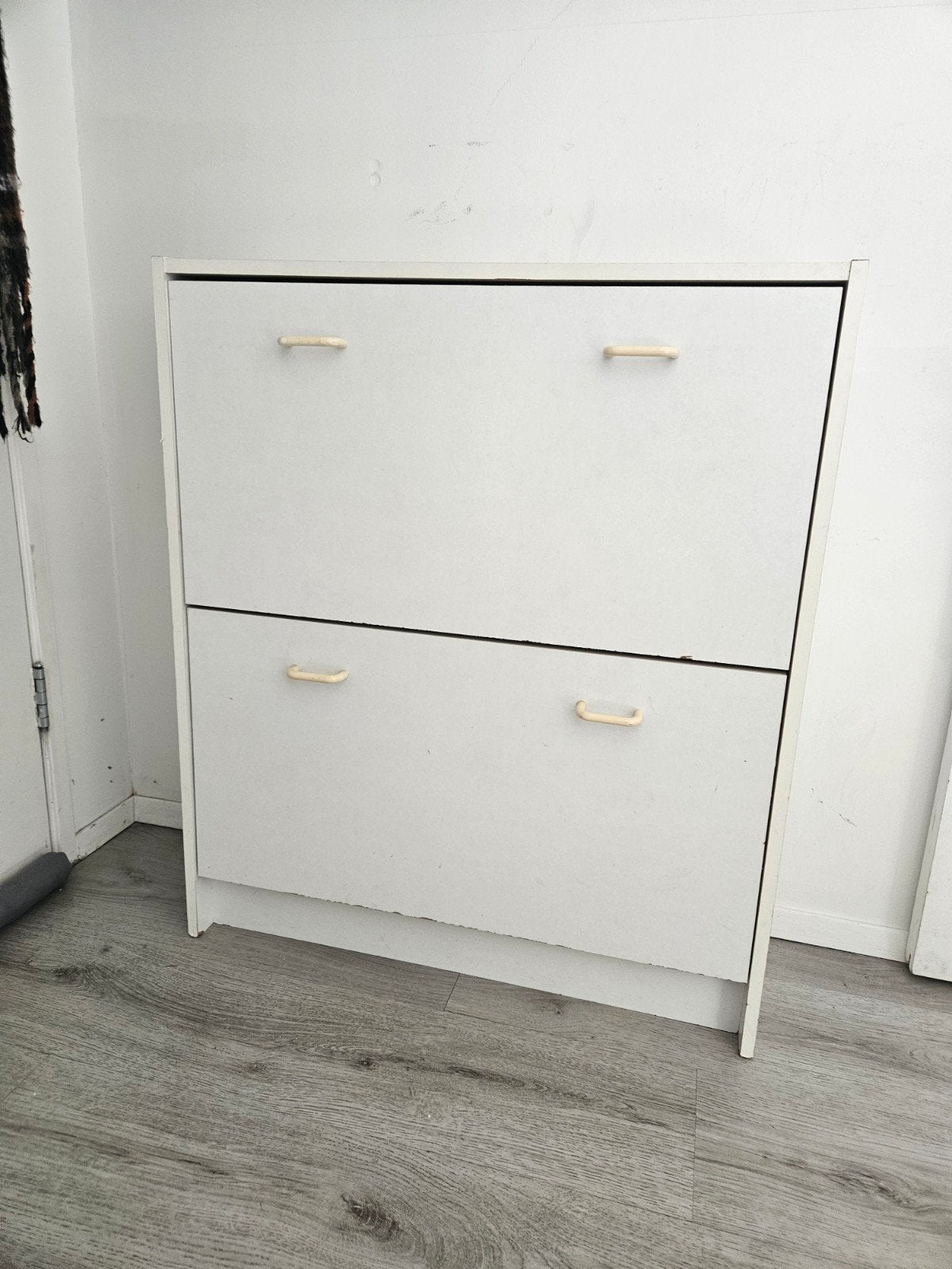 Witte schoenenkast met 2 kantelvakken, Ophalen of Verzenden, Gebruikt