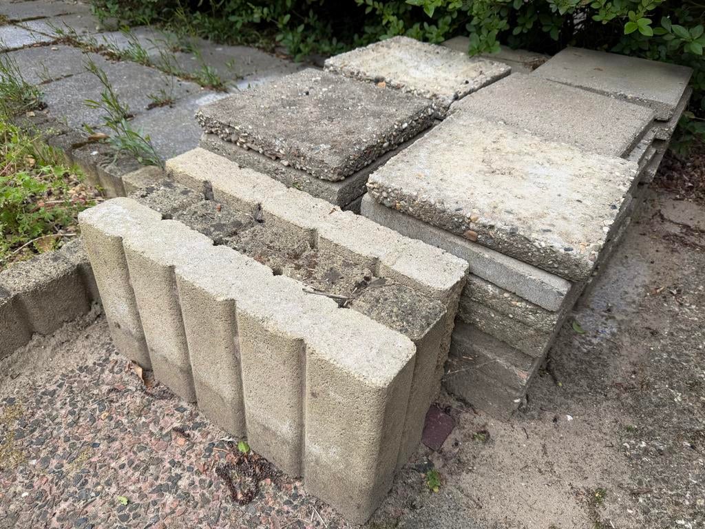 Straat tegels 60 stuks, Tuin en Terras, Tegels en Klinkers, Gebruikt, Terrastegels, Beton, Minder dan 5 m², Ophalen