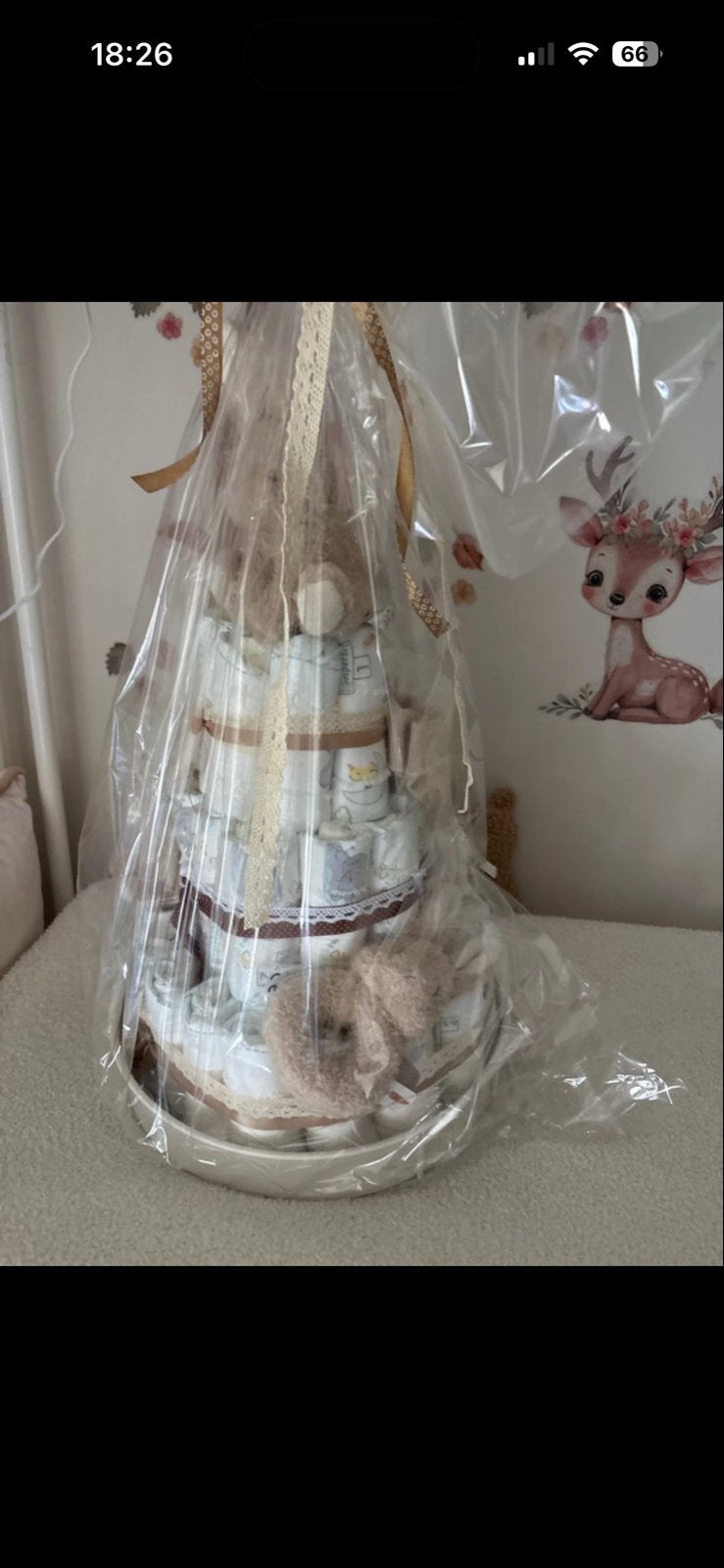 Grote Little Dutch Luiertaart met speelgoed en doekje, Ophalen, Nieuw, Kraamcadeau