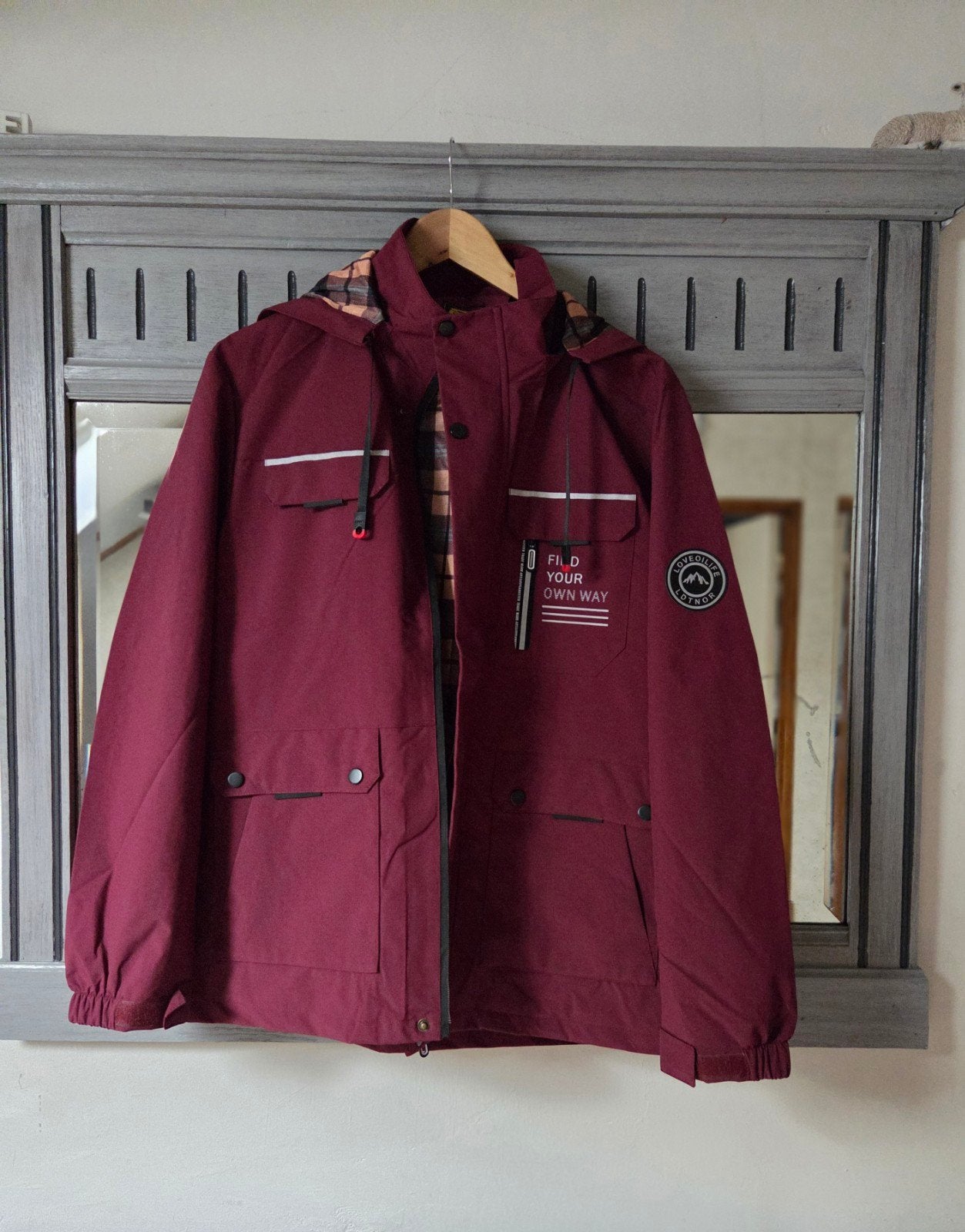 Regenjasje, bordeauxrood, nieuw niet gedragen, Kleding | Heren, Jassen | Winter, Ophalen, Nieuw, Maat 48/50 (M), Rood