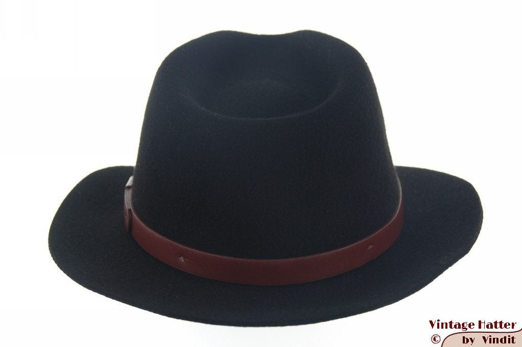 Gleufhoed Brixton Messer Short Brim zwart vilt 57-58 M Nieuw, Hoed, Nieuw, 57 cm (M, 7⅛ inch) of minder, Brixton