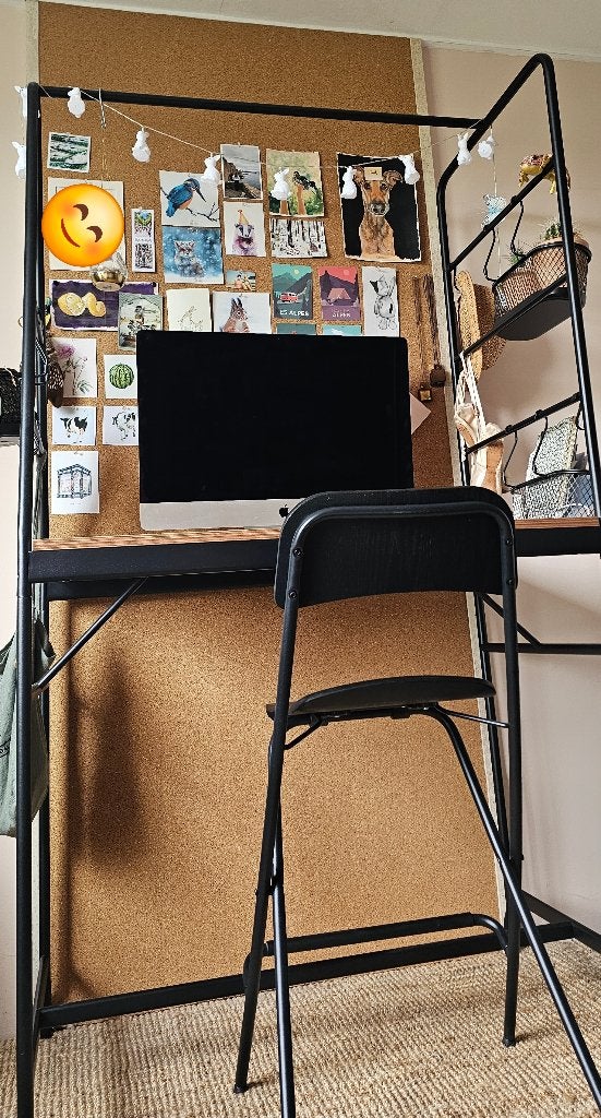 Bureau of Bar met hoge stoel/barkruk, Ophalen, Metaal, Zo goed als nieuw, IKEA