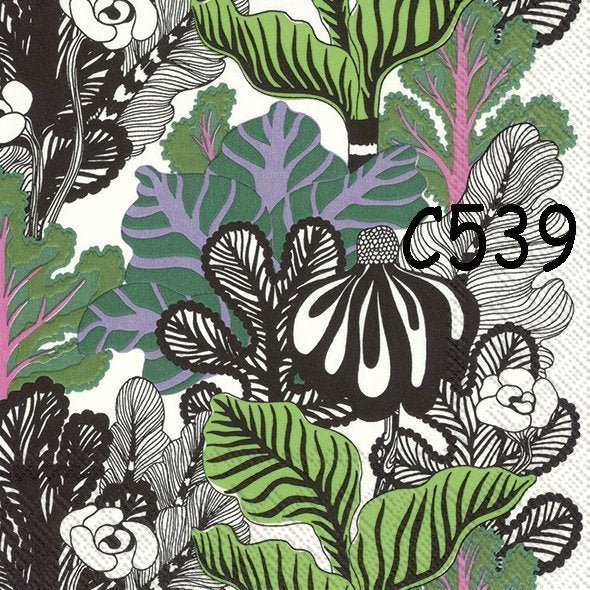 Servetten decoupage/bullet journal – marimekko groen C539, Verzenden, Nieuw