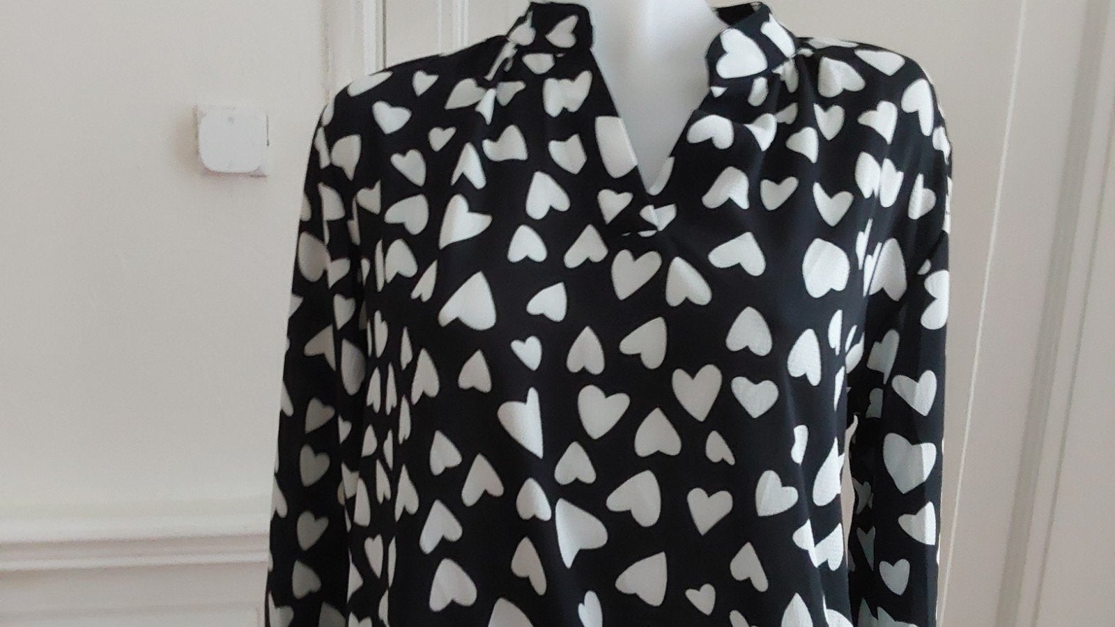 Sophia Perla top met hartjesprint - Maat XL, ., Zwart, Maat 46/48 (XL) of groter, Ophalen of Verzenden