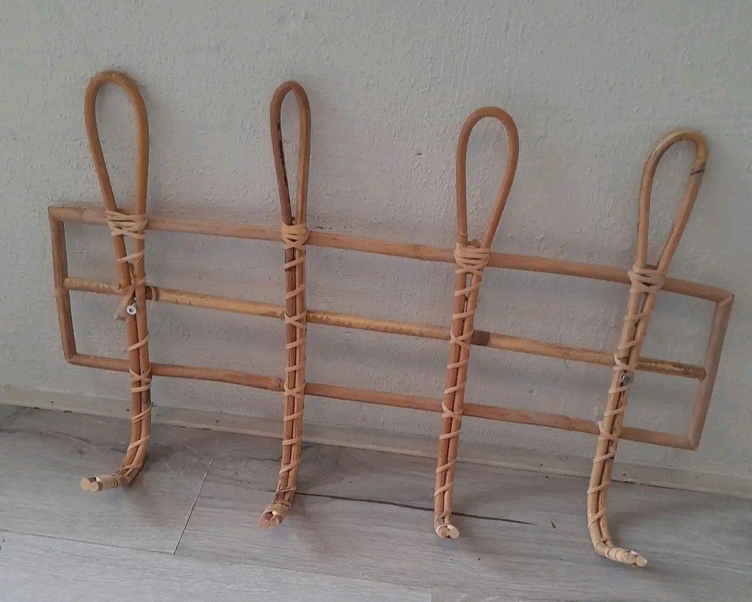 Rotan wand kapstok, Wandkapstok, Ophalen of Verzenden, Zo goed als nieuw, Minder dan 100 cm