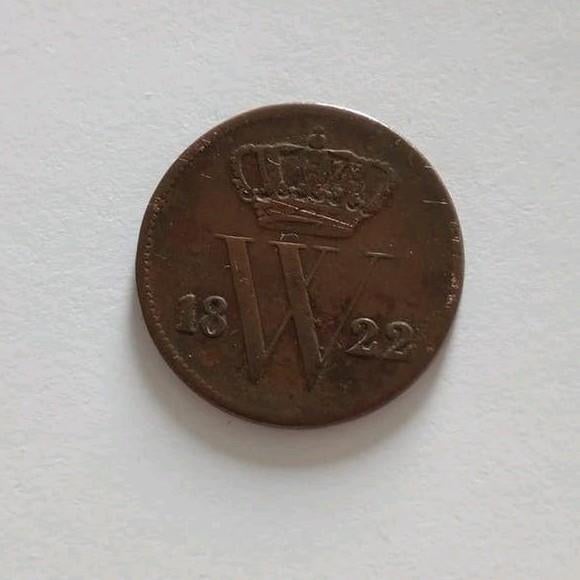 Mooie schaarse 1 cent uit 1822 B (Brussel), Koning Willem I, Postzegels en Munten, Munten | Nederland, Ophalen of Verzenden, Koning Willem I