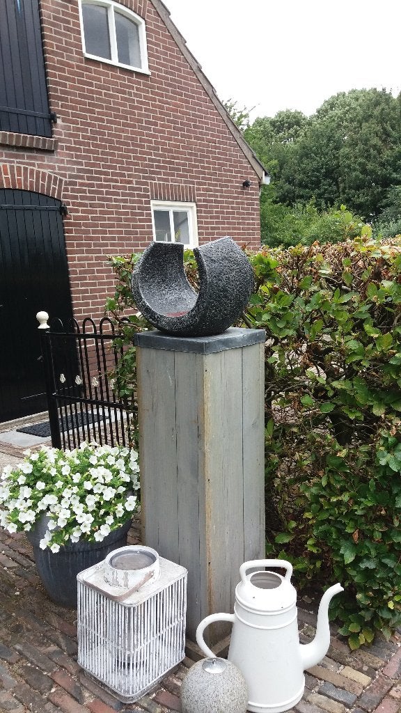 blikvanger tuinbeeld drinkschaal vogeldrinkschaal bowl beeld, Tuin en Terras, Tuinbeelden, Ophalen, Nieuw, Steen, Abstract beeld