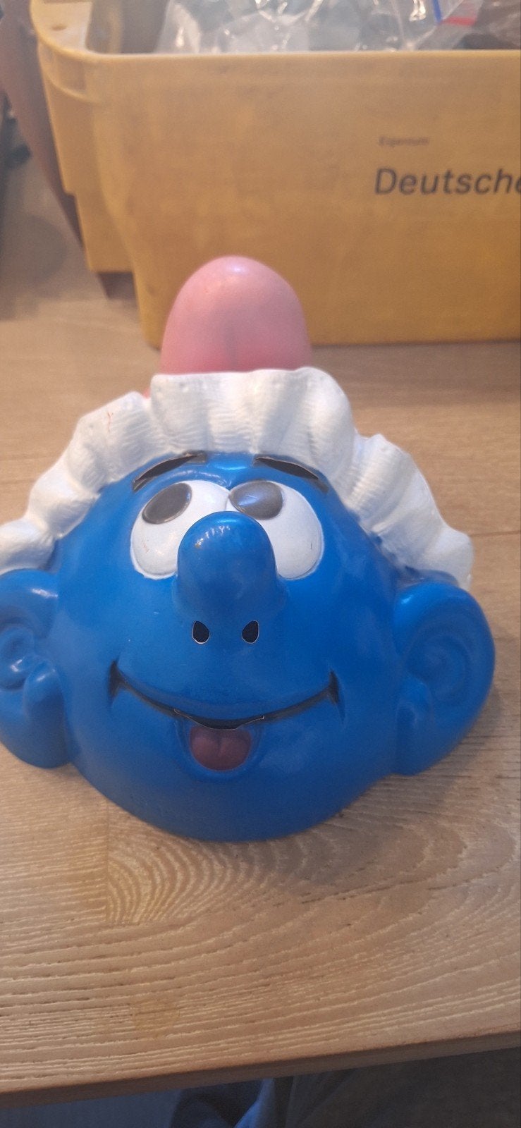 Smurf masker uit 1983 peyo, Verzamelen, Gebruikt, ., Ophalen of Verzenden, Peyo