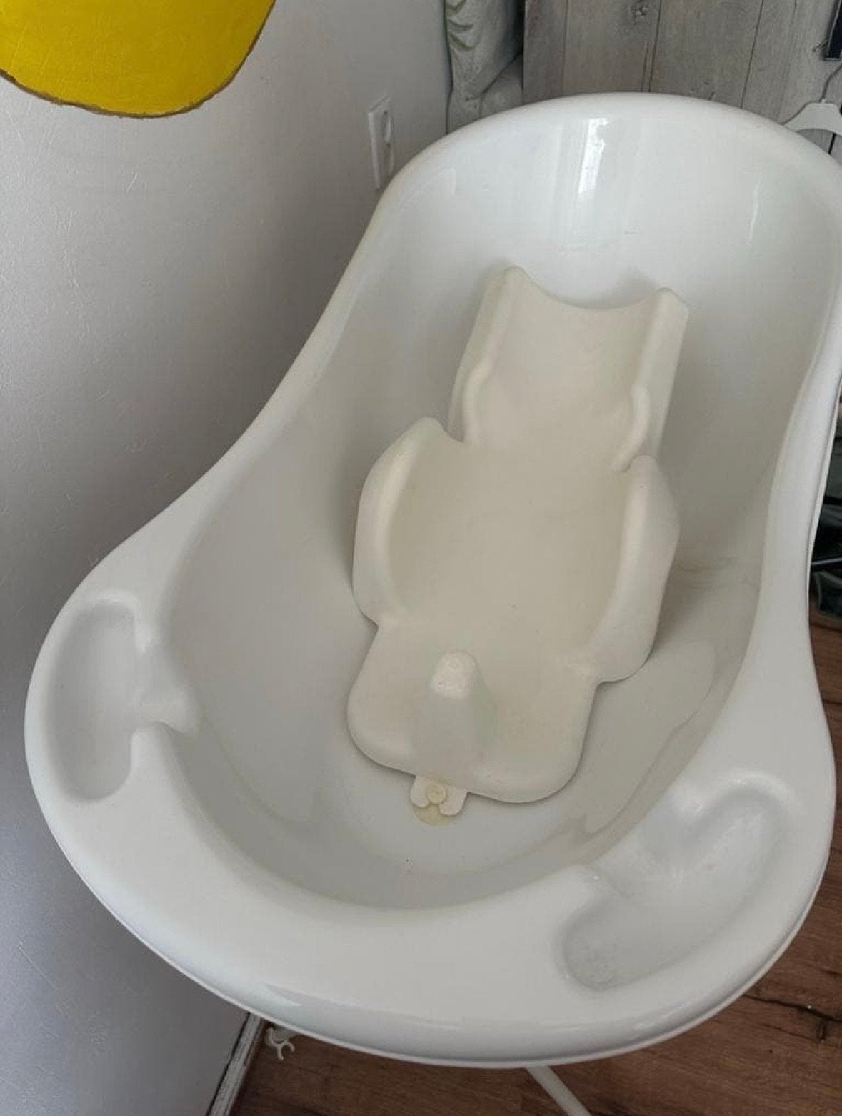 Babybadje met standaard en badzitje, Gebruikt, Badje, Standaard, Ophalen