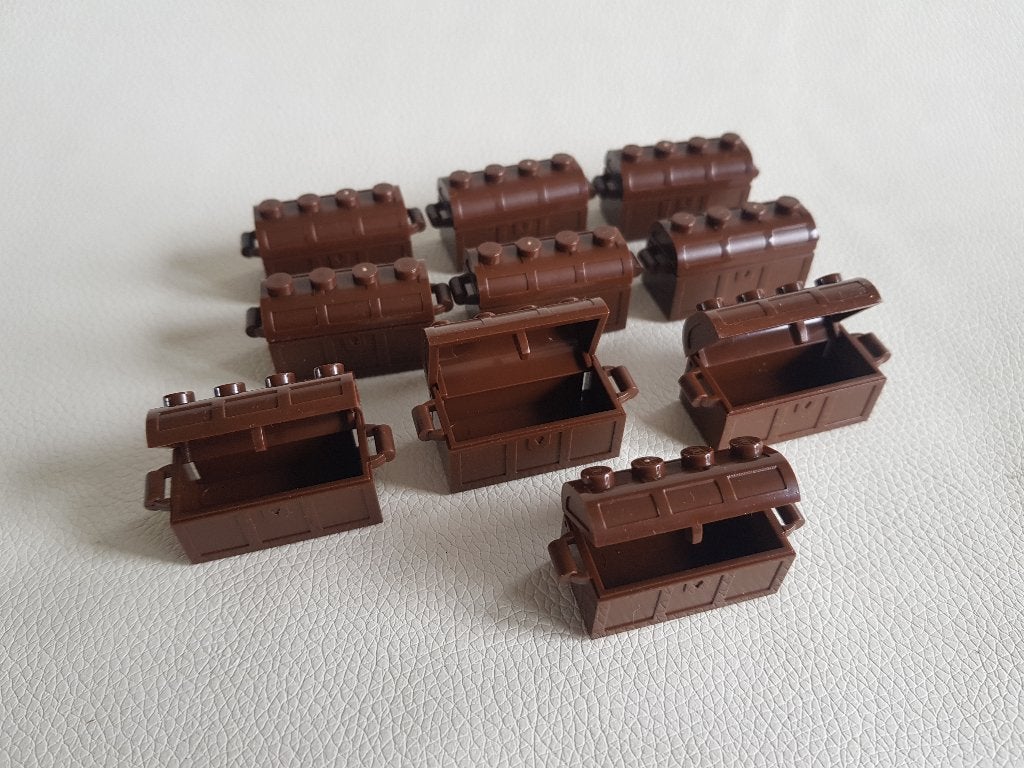10x Bruine schatkist 4738ac01 pirates imperial - voor Lego, Ophalen of Verzenden, Nieuw, Losse stenen, Lego