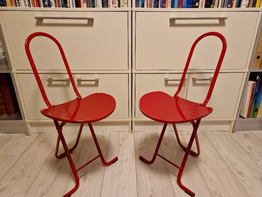 2 Italiaanse vintage stoelen van Gastone Rinaldi, Italia., Huis en Inrichting, Ophalen, Gebruikt, Twee, Hout