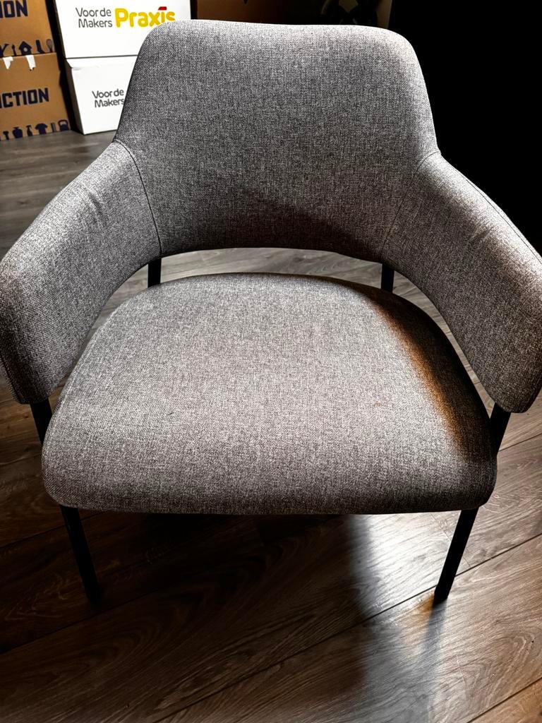 Fauteuil lichtgrijs – comfortabele stoel, Huis en Inrichting, Fauteuils, Ophalen, Gebruikt, 75 tot 100 cm, 50 tot 75 cm