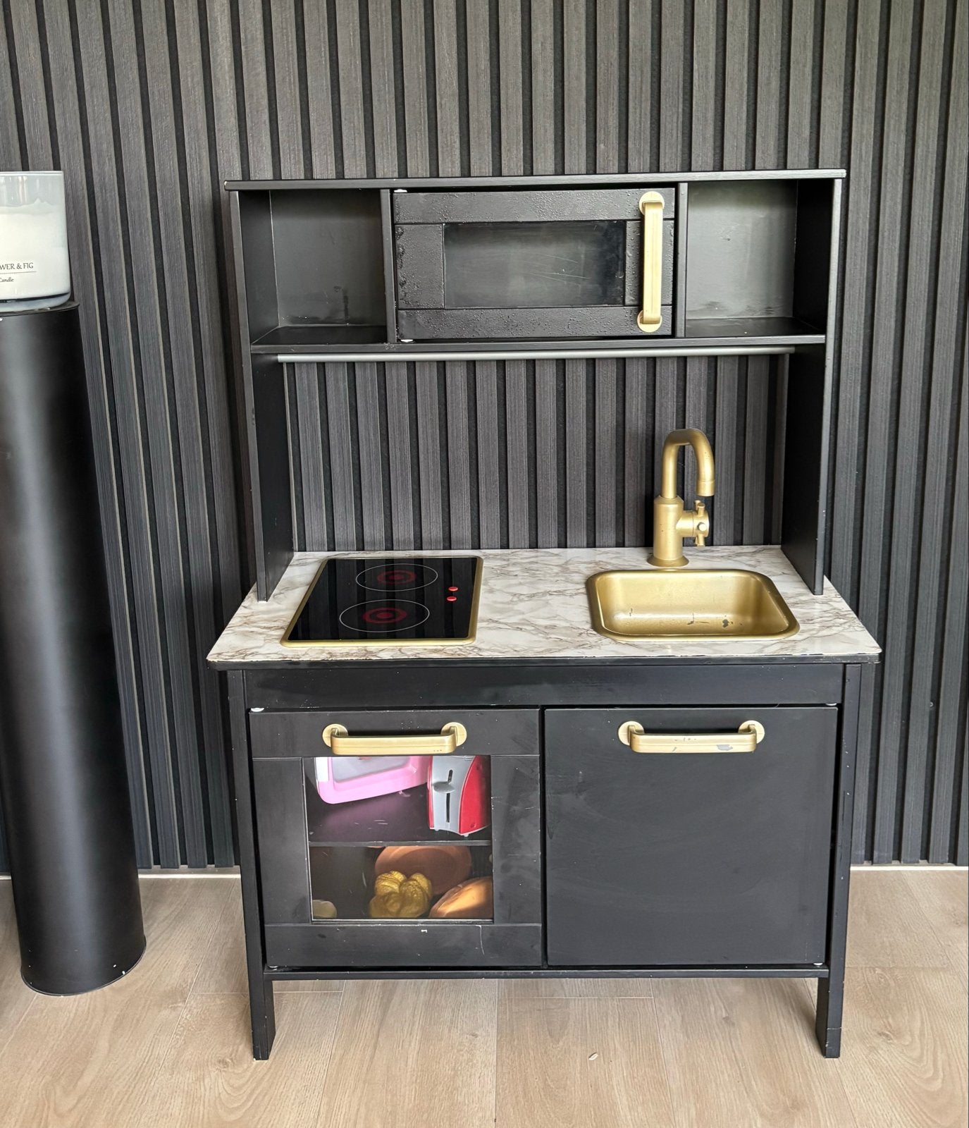 Zwarte speelkeuken met gouden details, Ophalen, Gebruikt, Overige typen