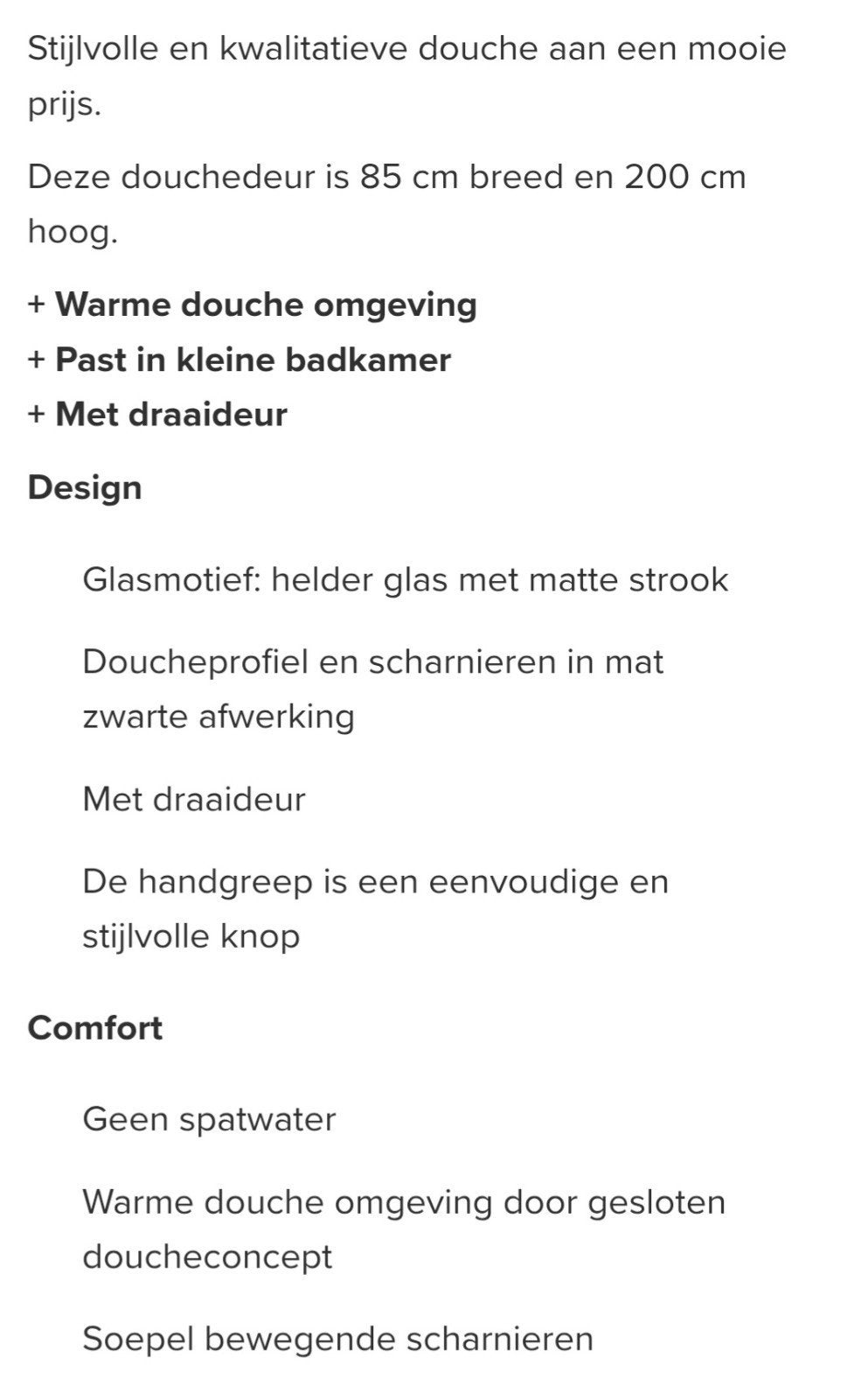 Douchedeur nieuw in verpakking, Ophalen, Nieuw