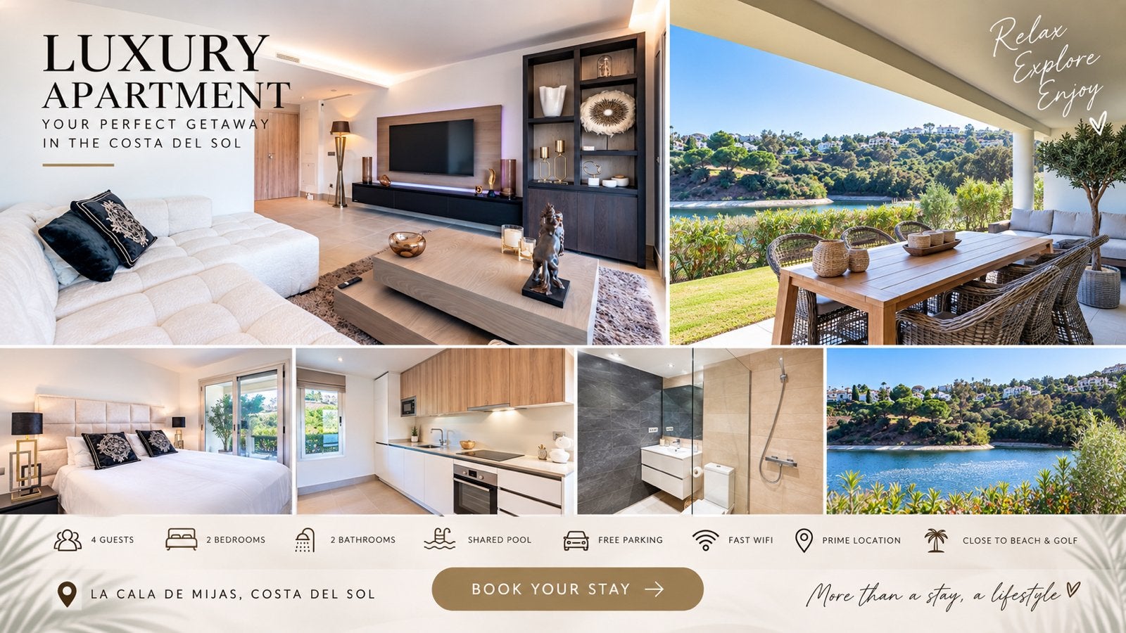 Luxe Appartement - La Cala Golf Resort, Costa del Sol, Caravans en Kamperen, Ophalen of Verzenden, Nieuw