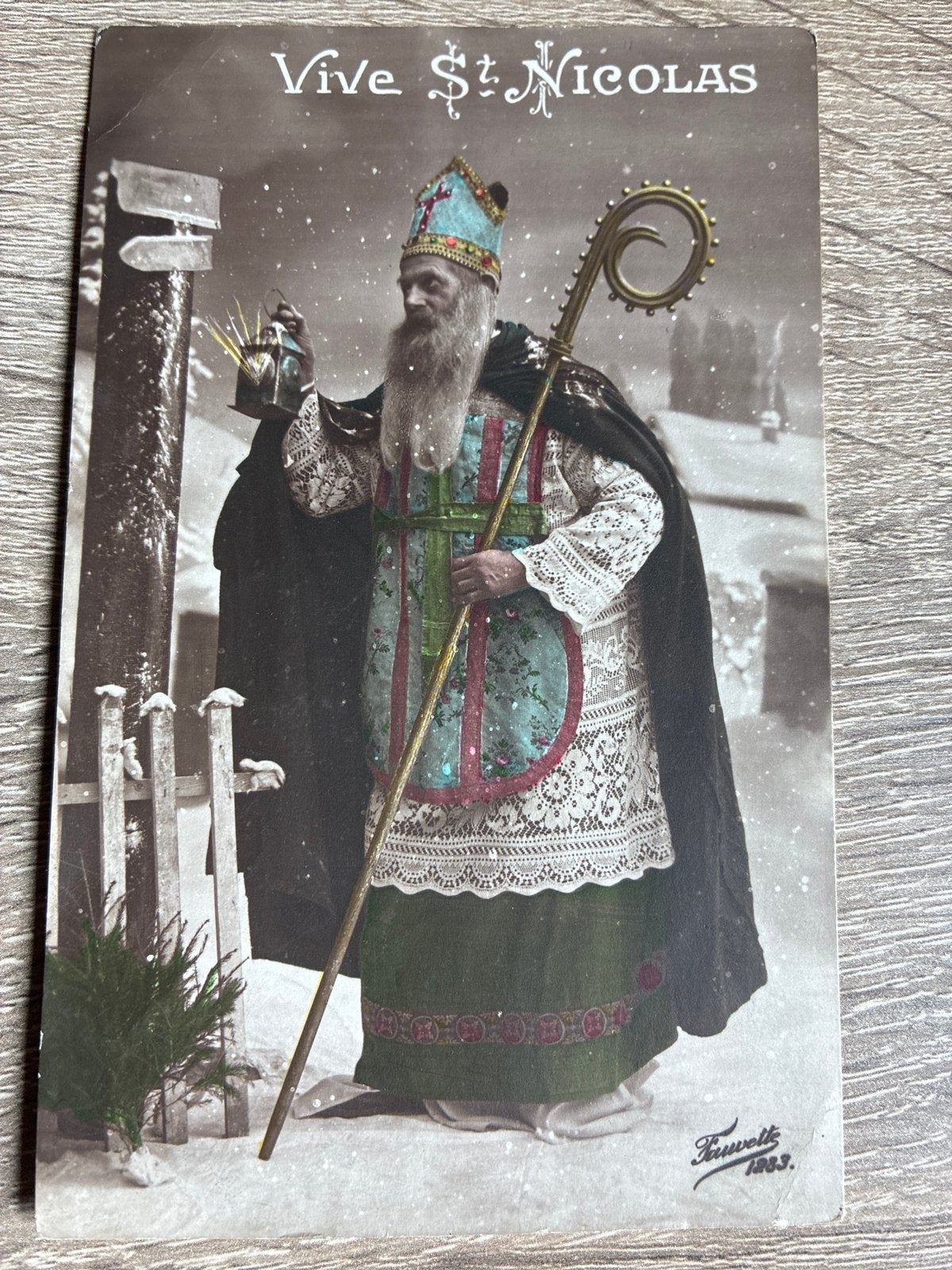 Oude ansichtkaart Vive St. Nicolas (1913) Sinterklaas, Ophalen of Verzenden, Voor 1920, Gelopen, Brussel (Gewest)