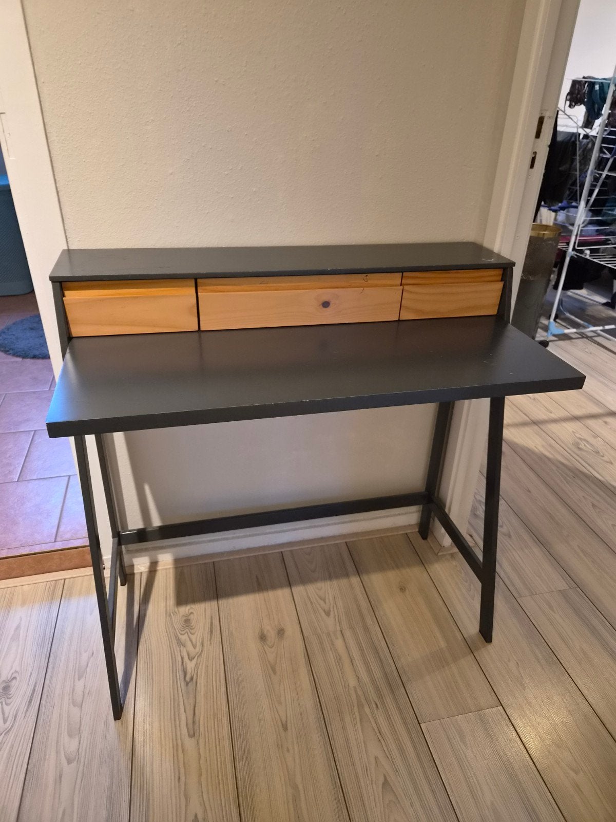 Bureau/Makeup tafel met Lades - Grijs/Hout, Met lades, Gebruikt, Hout, Secretaire