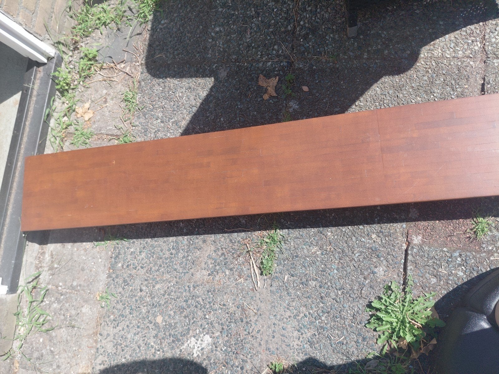Vensterbank voor verwarming - 255 cm lang, Ophalen, Gebruikt, Bruin, Hout