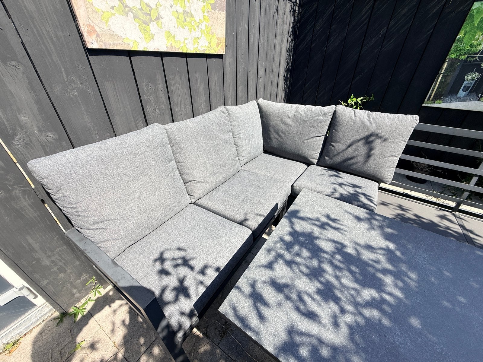 Tuin Lounche set aluminium met tafel., 6 zitplaatsen, Bank, Aluminium, Ophalen of Verzenden
