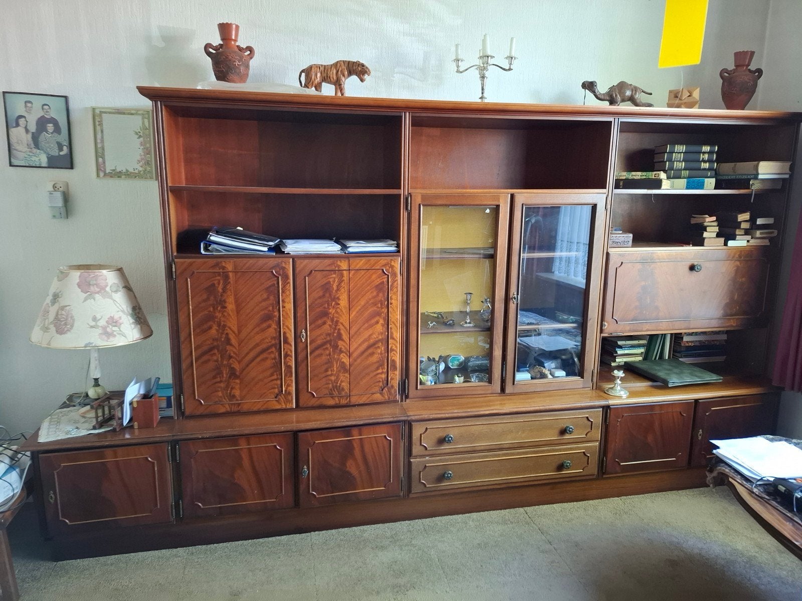 Mahoniehouten kast - 345x60x185 cm - T.E.A.B., Antiek en Kunst, Ophalen of Verzenden