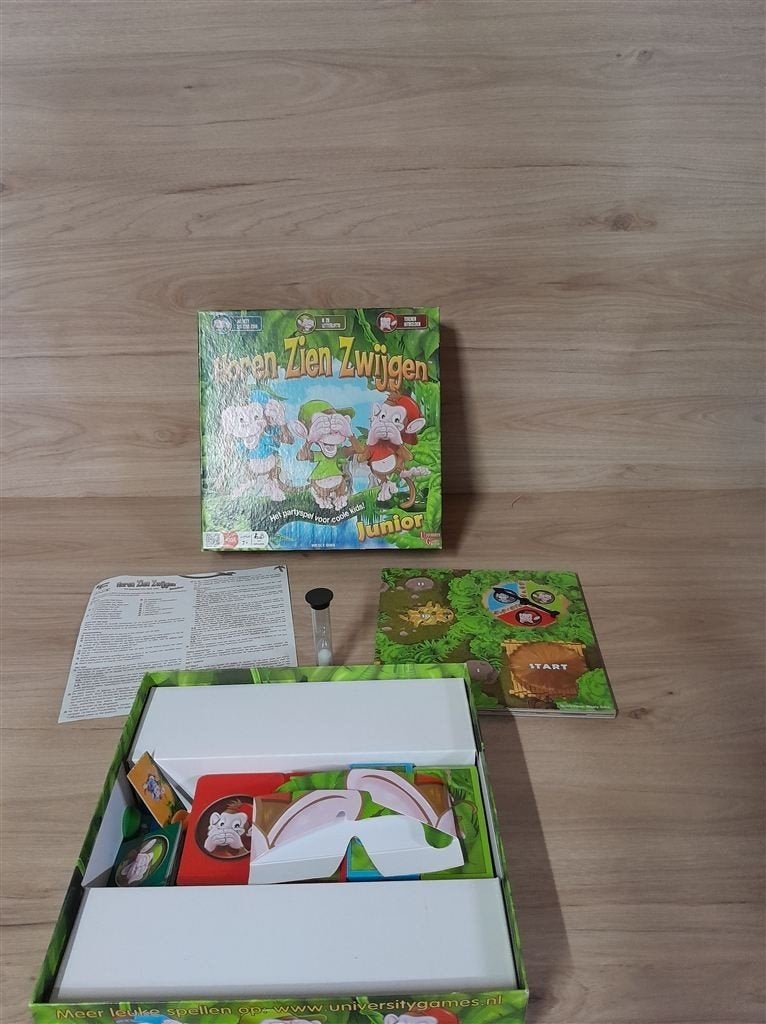 Horen zien Zwijgen Junior - s1879, Hobby en Vrije tijd, Gezelschapsspellen | Bordspellen, Verzenden, Zo goed als nieuw