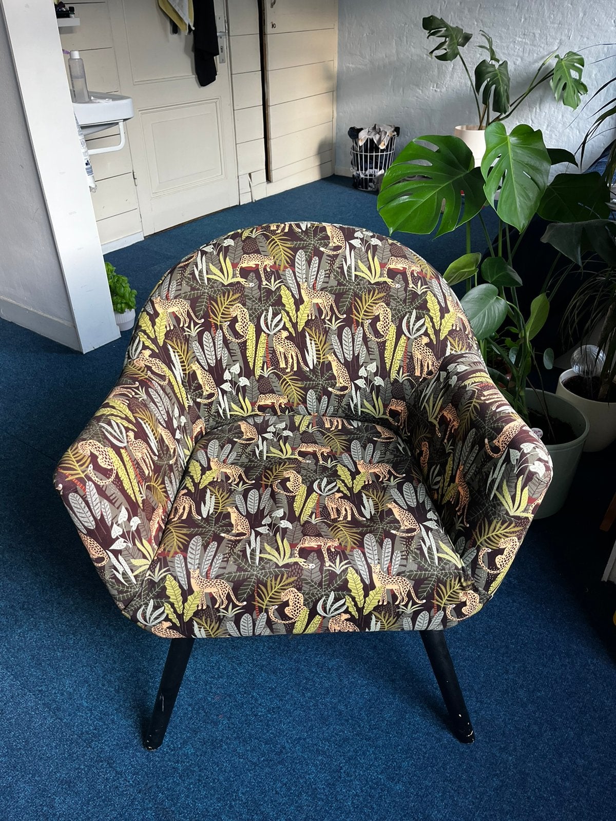 Fauteuil met jungle print, Ophalen, Zo goed als nieuw, 75 tot 100 cm, 50 tot 75 cm
