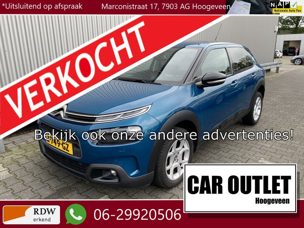 Citroën C4 Cactus 1.2 PureTech Shine 101Dkm, Clima, Carplay, Auto's, Citroën, Voorwielaandrijving, Stof, Gebruikt, Euro 6